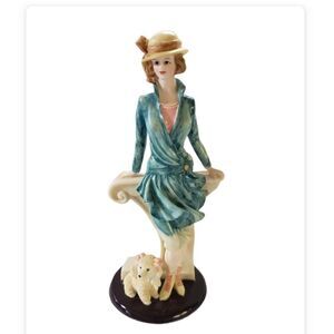 Lady with Dog Figurine
